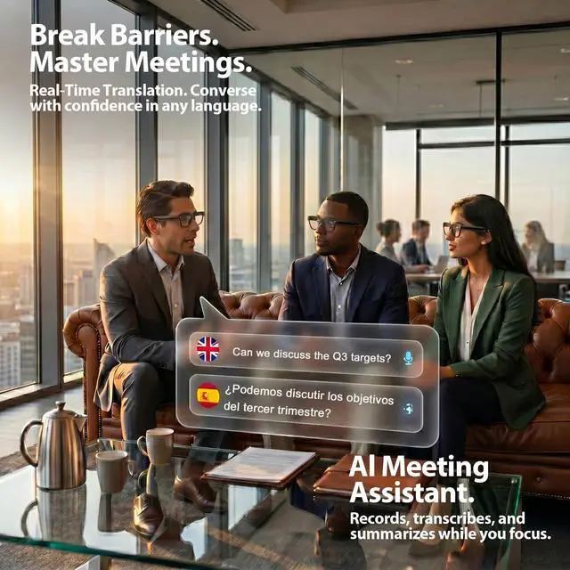 Alt view image 6 of 7 - AI Smart Glasses, 8MP 4K POV Camera, EIS HD Video, Translation | AI Vision Assistant, Transcription, Open-Ear Audio/Calls, Bluetooth Sunglasses+Photochromic Lenses, Premium Box, Vlog/Travel
