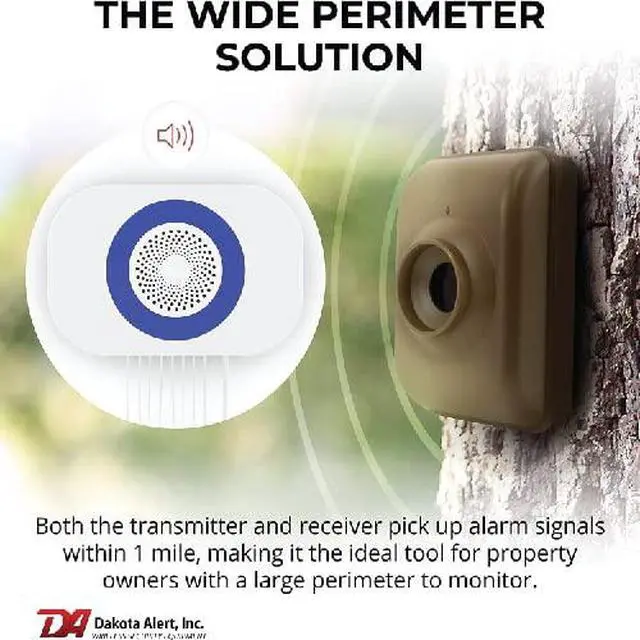 Alt view image 2 of 7 - Wireless Driveway Alarm DCMA-4K Plus 1-Mile Motion Sensor Kit | Motion Detector, DCMA-4k, One Mile Wireless Range Alarm System, DCMT-4000 Transmitter & RE-4k, Receiver-Use Outdoors