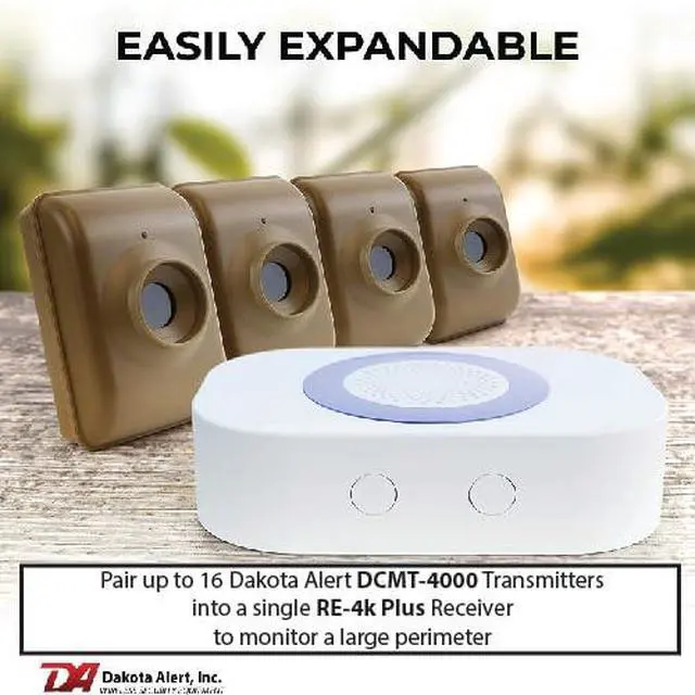 Alt view image 5 of 7 - Wireless Driveway Alarm DCMA-4K Plus 1-Mile Motion Sensor Kit | Motion Detector, DCMA-4k, One Mile Wireless Range Alarm System, DCMT-4000 Transmitter & RE-4k, Receiver-Use Outdoors