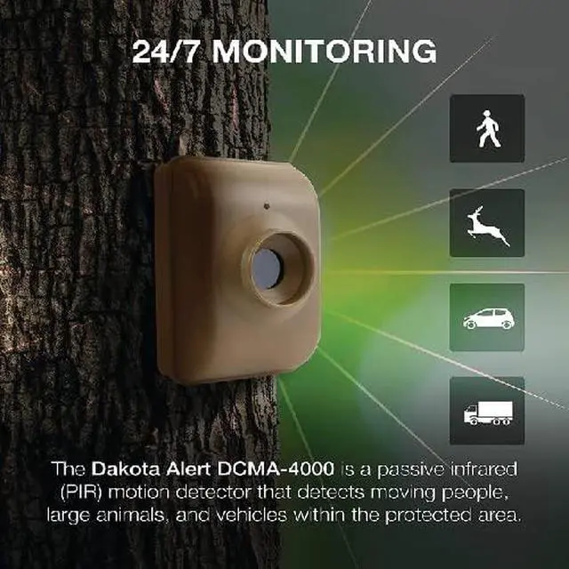 Alt view image 6 of 7 - Wireless Driveway Alarm DCMA-4K Plus 1-Mile Motion Sensor Kit | Motion Detector, DCMA-4k, One Mile Wireless Range Alarm System, DCMT-4000 Transmitter & RE-4k, Receiver-Use Outdoors