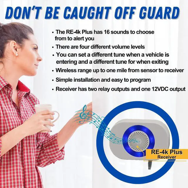 Alt view image 7 of 7 - Wireless Driveway Alarm DCMA-4K Plus 1-Mile Motion Sensor Kit | Motion Detector, DCMA-4k, One Mile Wireless Range Alarm System, DCMT-4000 Transmitter & RE-4k, Receiver-Use Outdoors