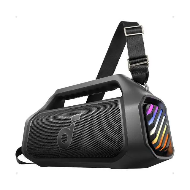 Main image of Boom 2 Plus Portable Speaker By Anker, 140W, 2+2 Channel Audio | IPX7 Waterproof, BassUp 2.0, 20H playtime, fast charge, RGB lights, power bank, Bluetooth 5.3, camping & beach use