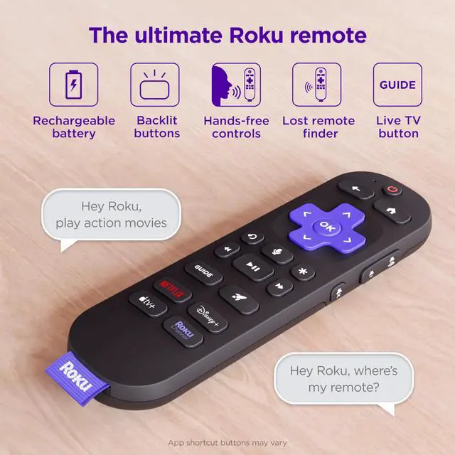 Alt view image 2 of 7 - Voice Remote Pro (2nd Ed.), TV Remote Control with Backlit Buttons | Hands-free Voice Controls, Rechargeable, & Lost Remote Finder - Replacement Compatible with All TV, Players & Audio