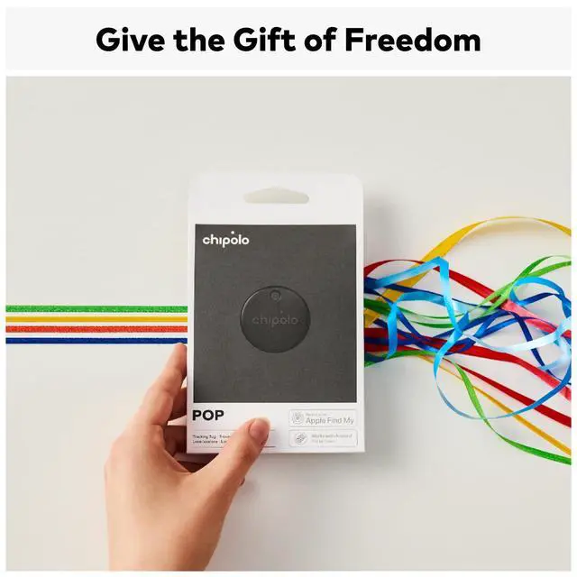 Alt view image 3 of 7 - POP Tracker Tag - Colorful, Compatible, Loud Bluetooth Tracker | With Call Your Phone & Out of Range Alert, Works with Apple Find My or Google's Find My Device (Black)