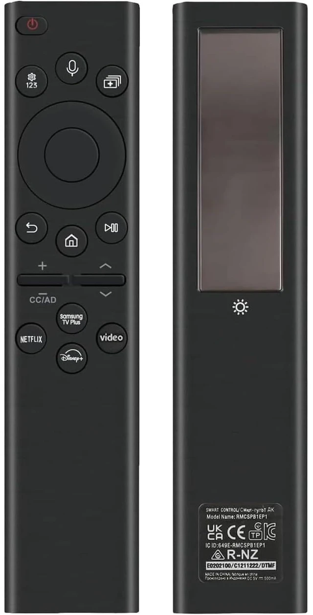 Main image of Rechargeable TV Remote for Samsung Smart TVs, Replacement for All 2019-2026 Samsung TV Remote Control with Voice Control. USB-C Fast Charging. Solar Charging