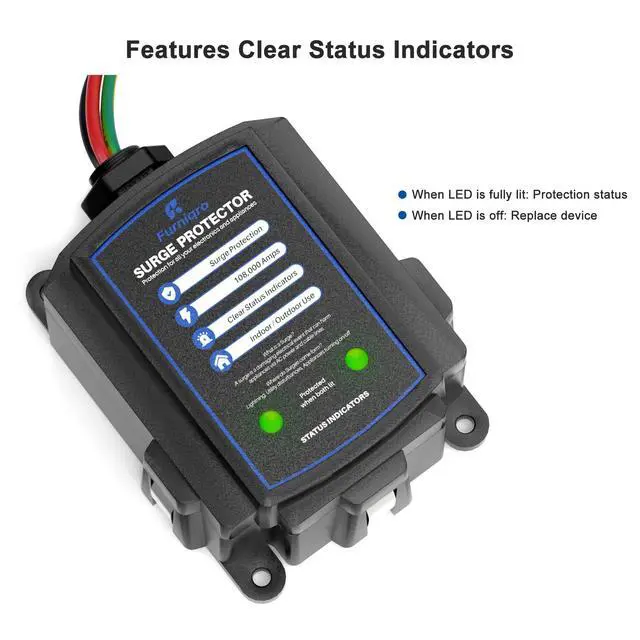 Alt view image 2 of 7 - FHSPD108S Whole House Surge Protector for 108,000 Amps, Ultimate Surge Protection, Whole Home Surge Protector for Indoor/Outdoor Use, 120/240V