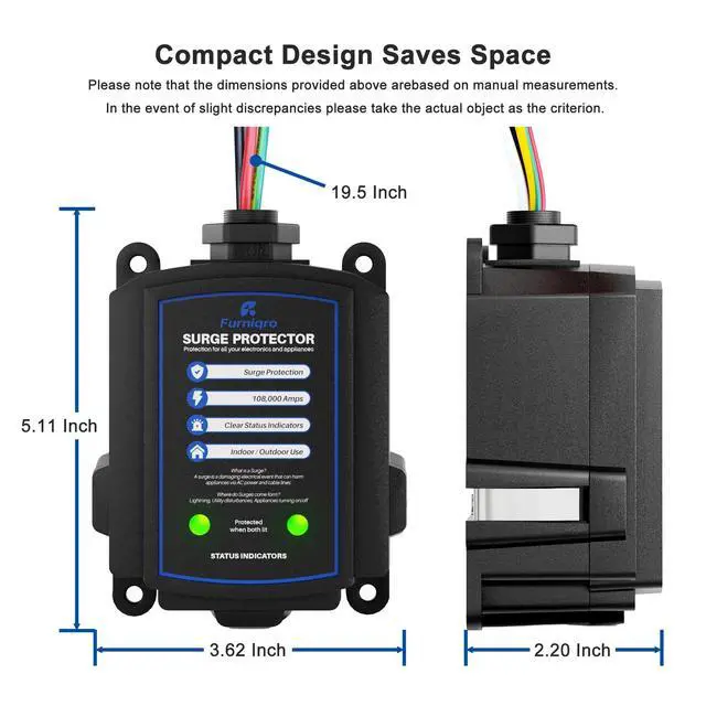 Alt view image 3 of 7 - FHSPD108S Whole House Surge Protector for 108,000 Amps, Ultimate Surge Protection, Whole Home Surge Protector for Indoor/Outdoor Use, 120/240V