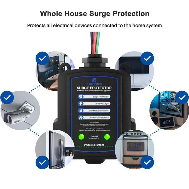 Alt view image 5 of 7 - FHSPD108S Whole House Surge Protector for 108,000 Amps, Ultimate Surge Protection, Whole Home Surge Protector for Indoor/Outdoor Use, 120/240V