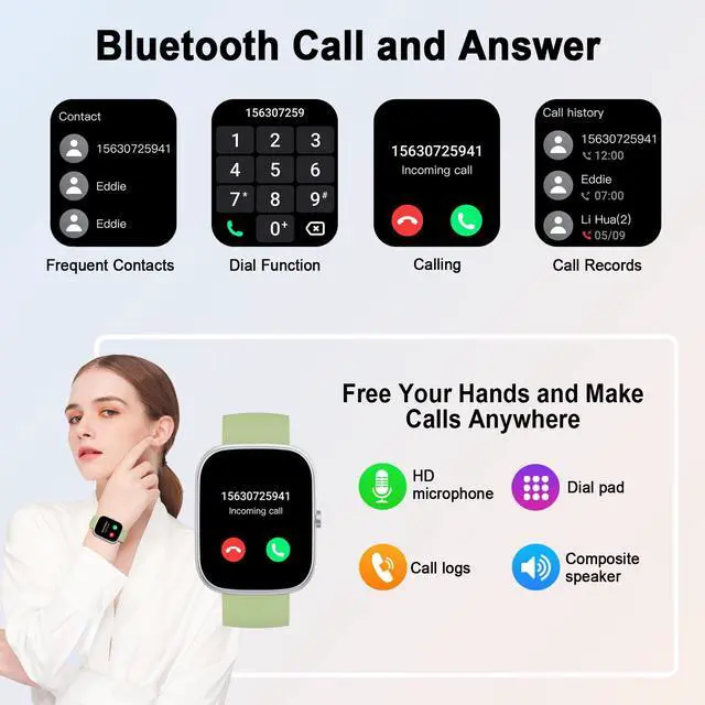 Alt view image 6 of 7 - Smart Watch for Men Women(Answer/Make Call), 2026 New1.91"HD Smartwatch with Heart Rate/Sleep Monitor/Pedometer/Calories Fitness Watch 110+ Sport Modes IP68 Waterproof Activity Tracker for Android iOS