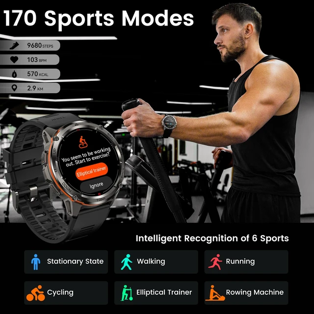 Alt view image 7 of 7 - T3 Ultra Smart Watches for Men, GPS, Rugged, Stainless Steel Body 5 ATM Waterproof, Extra-Large Battery Life, Answer/Make Call, 1.43" AMOLED Display, Compass, Compatible for Android & iPhone