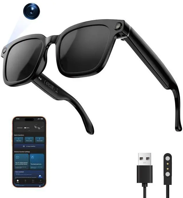 Main image of AI Smart Glasses,HD 1080P Camera Glasses with Video Recording & Photo Taking,140+ Language Real-Time Translation Glasses Perfect for Travel, Business(Black)