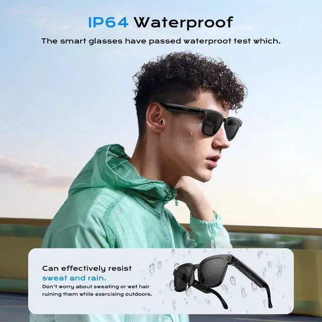 Alt view image 5 of 7 - AI Smart Glasses,HD 1080P Camera Glasses with Video Recording & Photo Taking,140+ Language Real-Time Translation Glasses Perfect for Travel, Business(Black)