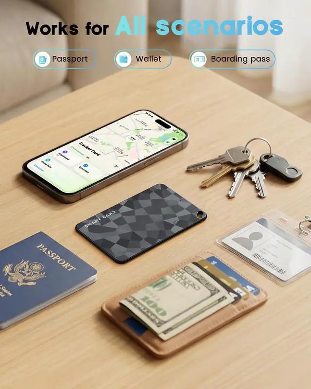 Alt view image 7 of 7 - Wallet Tracker Card (iOS and Android), 6-12 Years Battery GPS Smart Card | Bluetooth Slim Tracing Card, Work with Apple Find My & Google Find Hub, Locator for Luggage, Passports, Keys, Backpack