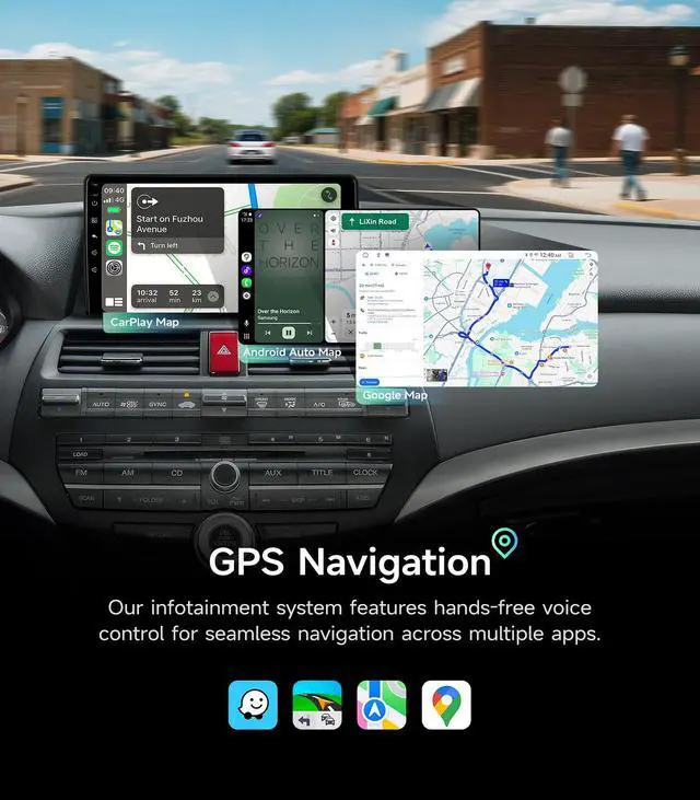 Alt view image 7 of 7 - Car Radio Stereo for Honda Accord 2008-2012, Wireless CarPlay Android Auto | 10.2-inch IPS HD touchscreen, 5G WiFi GPS navigation, phone link, Bluetooth FM AM SWC, 1080P backup camera, plug-and-play
