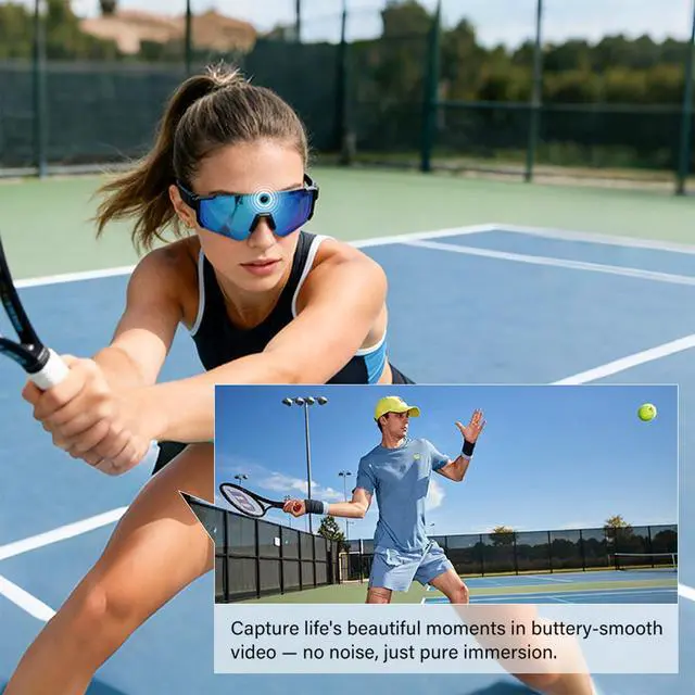 Alt view image 4 of 6 - AI Smart Glasses with Open Ear Speaker, 5.4 Bluetooth,Voice Assistant Compatible,Real-Time Translation,Auto Color-Changing Lenses for Business&Outdoor Activities,Model v06
