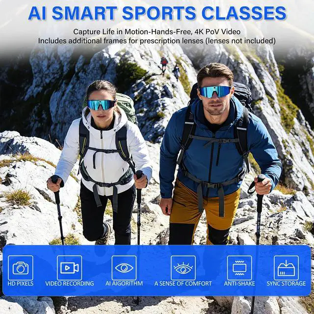 Alt view image 2 of 6 - AI Smart Glasses with Open Ear Speaker, 5.4 Bluetooth,Voice Assistant Compatible,Real-Time Translation,Auto Color-Changing Lenses for Business&Outdoor Activities,Model v06