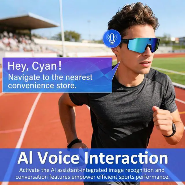 Alt view image 3 of 6 - AI Smart Glasses with Open Ear Speaker, 5.4 Bluetooth,Voice Assistant Compatible,Real-Time Translation,Auto Color-Changing Lenses for Business&Outdoor Activities,Model v06