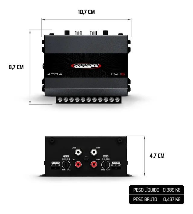 Alt view image 3 of 3 - Amplifier (400W 4 Channels)