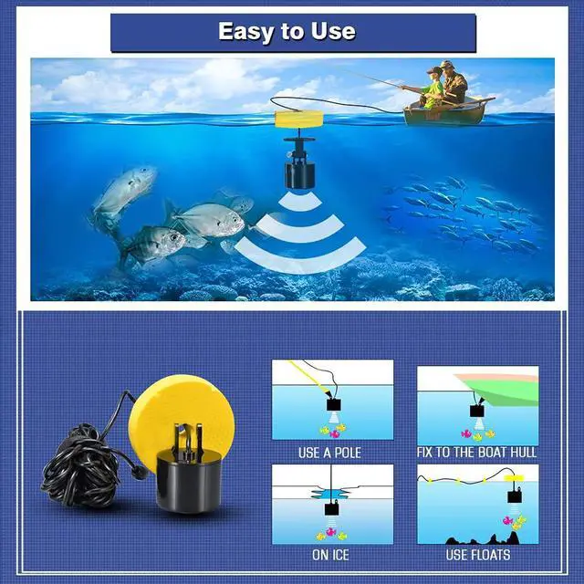 Alt view image 3 of 7 - Kayak Portable Fish Depth Finder Water Handheld Fish Finder Sonar Castable Kayak Boat Fishfinder Transducer Fishing LCD Display FFC1108