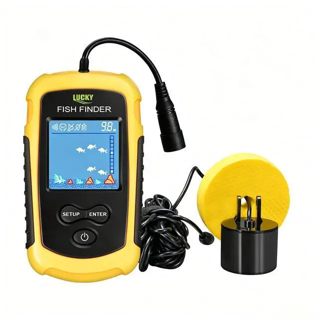 Main image of Kayak Portable Fish Depth Finder Water Handheld Fish Finder Sonar Castable Kayak Boat Fishfinder Transducer Fishing LCD Display FFC1108