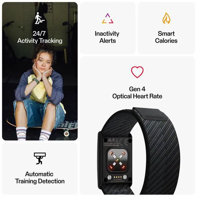 Alt view image 3 of 7 - Loop Smart Screen-Free Wearable Health & Fitness Band with 24/7 Heart Rate, Sleep & Activity Tracking, Automatic Training Detection, No Subscription, 8-Day Battery