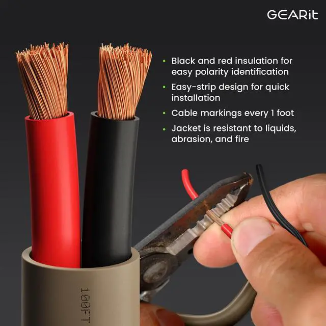 Alt view image 2 of 7 - Outdoor Speaker Wire 14 Gauge OFC,UL CL3 in Wall Speaker Cable 250FT | 14 Gauge Speaker Wire with Foot Markers,Polarity Marked,14 AWG Copper Wires for Car,Garden,Commercial(OFC,Brown,2 Conductors)