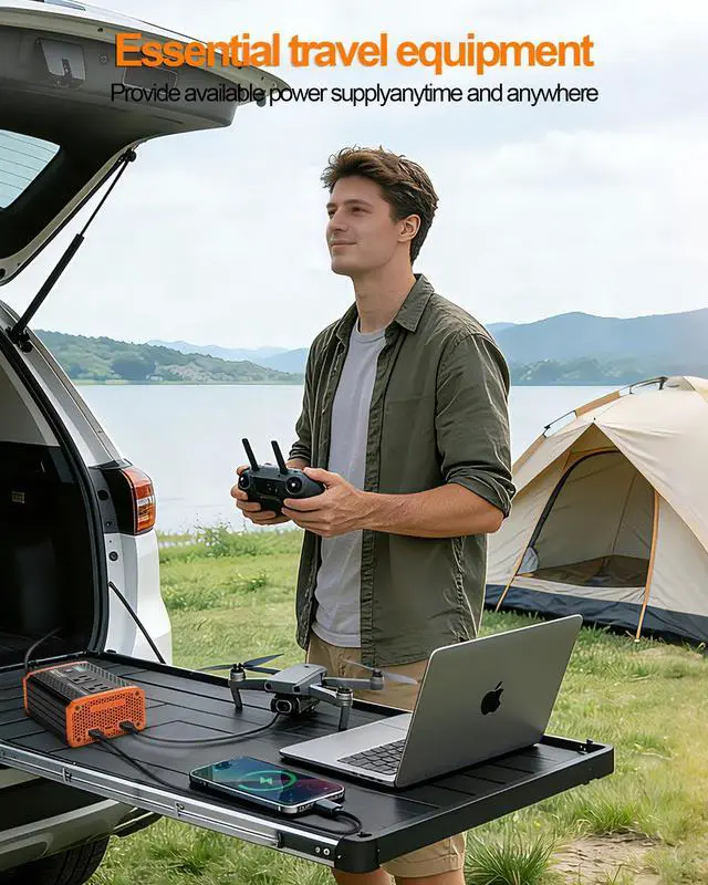 Alt view image 5 of 7 - 400W Power Inverters for Vehicle Dual AC Car Plug Adapter Outlet | USB 24W/30W Fast Charge, Inverter 12V to110V, Cigarette Lighter Adapter for Laptop/Camping/Road Trippers