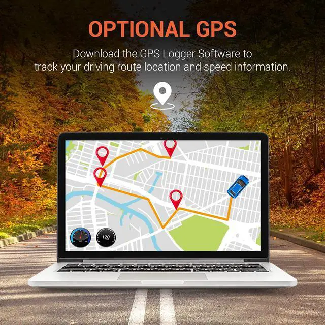 Alt view image 7 of 7 - USA V1P 4K Dual Dash Cam, 4K+1080P Front & Rear, Wi-Fi, 2.4 LCD, 170° Wide Angle, Supercapacitor, G-Sensor, WDR, Loop Recording, App, 32GB Card & Hardwire Kit