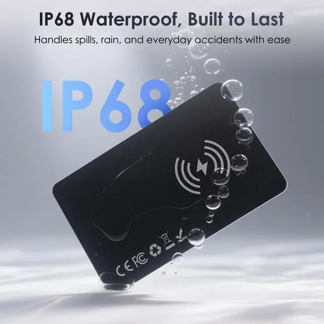 Alt view image 6 of 7 - Wallet Tracker Card 0.07in Slim, Compatible with Apple Find My iOS Only, Bluetooth Tracker Smart Tracking Card Wallet Finder, IP68 Waterproof, Item Locator for Luggage Tags, Passports, Purse