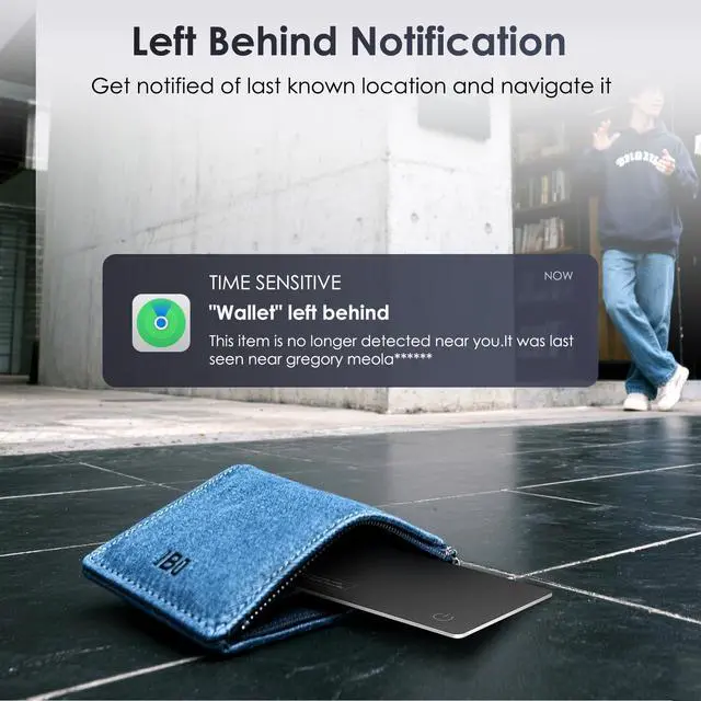 Alt view image 7 of 7 - Wallet Tracker Card 0.07in Slim, Compatible with Apple Find My iOS Only, Bluetooth Tracker Smart Tracking Card Wallet Finder, IP68 Waterproof, Item Locator for Luggage Tags, Passports, Purse
