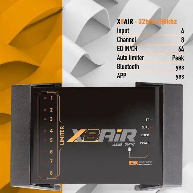 Alt view image 2 of 7 - Banda Audiopart X8AiR DSP Car Audio Processor | 32-Bit/96kHz 8-Channel Car Audio DSP with 79-Band Equalizer, Bluetooth, App Control & Advanced Crossover for Premium Sound