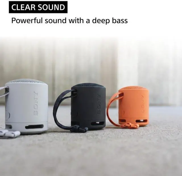 Alt view image 3 of 7 - SRS-XB100 Wireless Bluetooth Portable Lightweight Speaker, Black | 16 Hr Battery, Super-Compact Travel Speaker, IP67 Waterproof & Dustproof Shower Speaker, Versatile Strap, Hands-free Calling