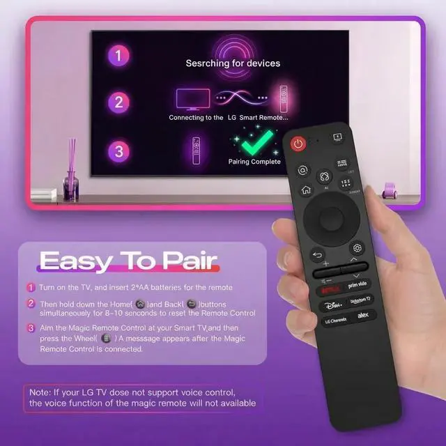 Alt view image 6 of 7 - for LG TV Remote | LG Smart TVs (2019-2025 Models) | Voice Control & Pointer Function | Compatible with OLED/QNED/NanoCell/UHD 4K/8K TVs & Models MR25GA/MR24GA/MR23GA/MR22GA/MR21GA/MR20GA