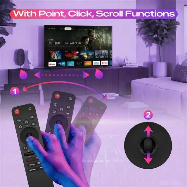 Alt view image 7 of 7 - for LG TV Remote | LG Smart TVs (2019-2025 Models) | Voice Control & Pointer Function | Compatible with OLED/QNED/NanoCell/UHD 4K/8K TVs & Models MR25GA/MR24GA/MR23GA/MR22GA/MR21GA/MR20GA