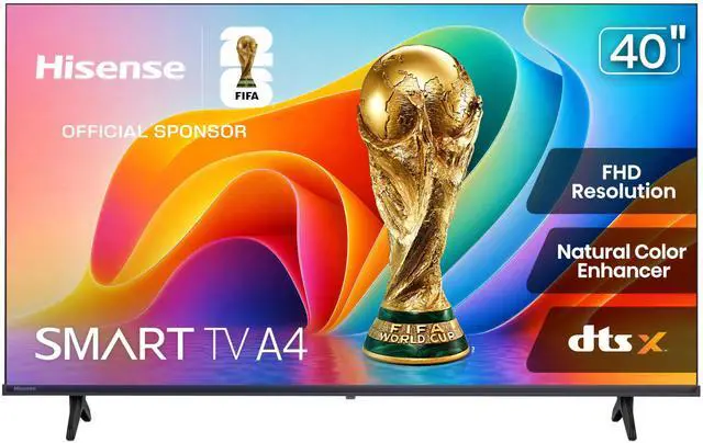 Main image of 40" Inch A4 Series FHD 1080p Smart VIDAA TV (40A4NV, 2026 NEW) - Full Array LED, DTS Virtual: X, Noise Reduction, AI Sports Mode, Works with Alexa, Apple Airplay & Apple Home, Slim Bezel