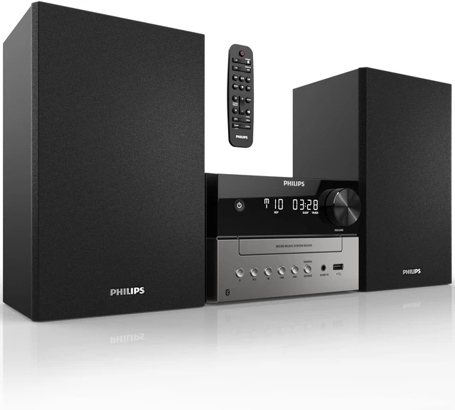 Main image of Bluetooth Stereo System for Home with CD Player for Home, Wireless Streaming, MP3, USB, Audio in, FM Radio, 18W, Micro Music Sound System