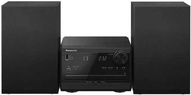 Main image of Compact Stereo System with CD Player, Bluetooth, FM Radio and USB with Bass and Treble Control, 20W Stereo System for Home with Remote Control - SC-PM270PP-K (Black)