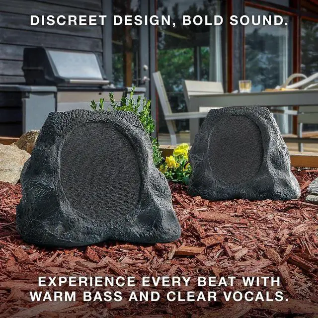 Alt view image 7 of 7 - Rock Speaker Connect - Outdoor Bluetooth Solar Speaker - Stone | Rock-shaped outdoor speaker, Bluetooth 5.3, solar and USB-C charge, 22-hr battery, link up to 20, IP65