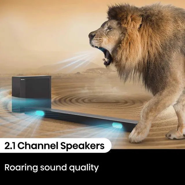 Alt view image 4 of 7 - HS2100 2.1ch Soundbar with Wireless Subwoofer, Dolby Audio, DTS Virtual:X, HDMI ARC, Bluetooth 5.3, Remote Control, 6 EQ Modes