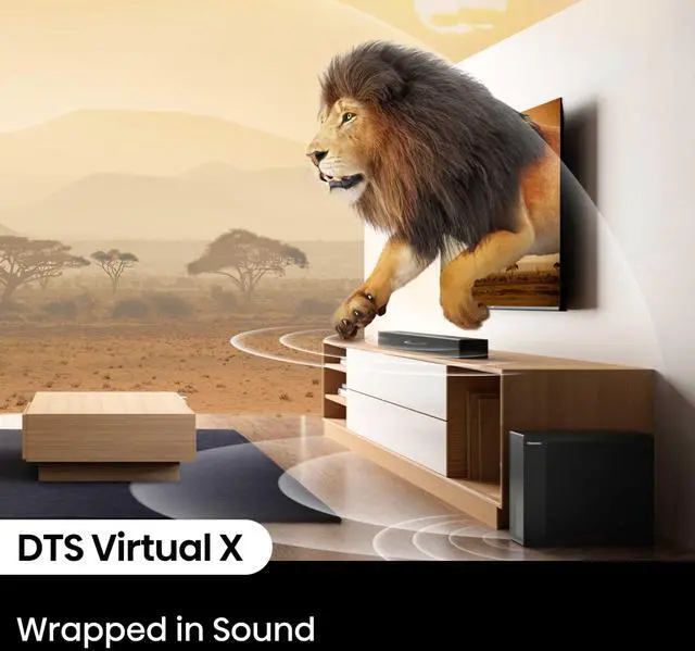 Alt view image 6 of 7 - HS2100 2.1ch Soundbar with Wireless Subwoofer, Dolby Audio, DTS Virtual:X, HDMI ARC, Bluetooth 5.3, Remote Control, 6 EQ Modes