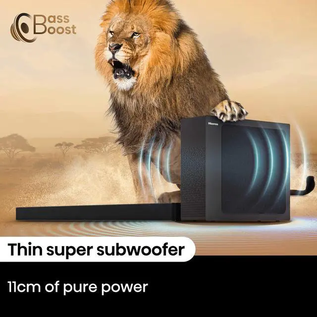 Alt view image 5 of 7 - HS2100 2.1ch Soundbar with Wireless Subwoofer, Dolby Audio, DTS Virtual:X, HDMI ARC, Bluetooth 5.3, Remote Control, 6 EQ Modes