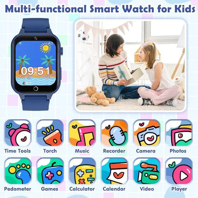 Alt view image 2 of 7 - Smart Watch for Kids, 26 Puzzle Games HD Touch Screen Camera Alarm Clock | Ideal gift toy for boys girls ages 4-12, Touch Screen, HD camera, alarm clock