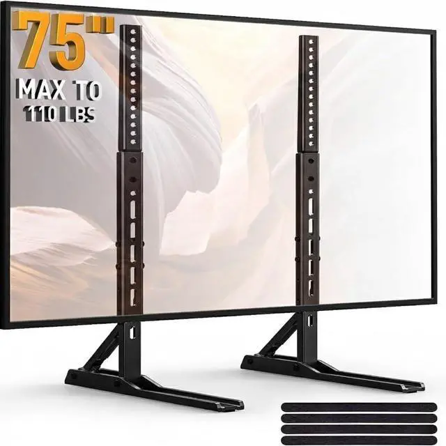 Main image of Universal TV Stand Mount for 20-75 Inch TVs, Height Adjustable Table Top TV Stand, Great Load-Bearing Replacement TV Legs with Steel Holds up to 110lbs, Max VESA 800 x 600mm PSTVS01