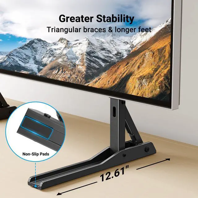Alt view image 3 of 7 - Universal TV Stand Mount for 20-75 Inch TVs, Height Adjustable Table Top TV Stand, Great Load-Bearing Replacement TV Legs with Steel Holds up to 110lbs, Max VESA 800 x 600mm PSTVS01