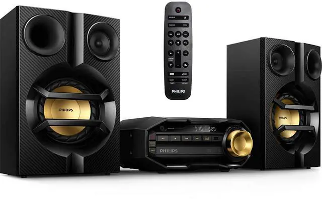 Main image of FX10 Bluetooth Stereo System for Home with CD Player, MP3, USB, FM Radio, Bass Reflex Speaker, 230 W, Remote Control Included