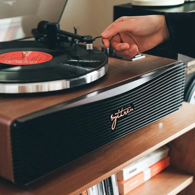 Alt view image 2 of 7 - Paron Vinyl Record Player,Bluetooth Turntable,Built-in Speaker | Adjustable Counterweight,Vintage Phonograph Style,Design Award,Home Decor,AT3600L Stylus,Three-point suspension system