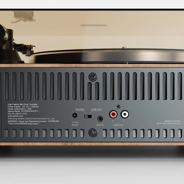 Alt view image 4 of 7 - Paron Vinyl Record Player,Bluetooth Turntable,Built-in Speaker | Adjustable Counterweight,Vintage Phonograph Style,Design Award,Home Decor,AT3600L Stylus,Three-point suspension system