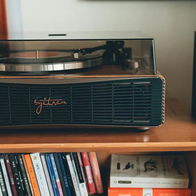 Alt view image 7 of 7 - Paron Vinyl Record Player,Bluetooth Turntable,Built-in Speaker | Adjustable Counterweight,Vintage Phonograph Style,Design Award,Home Decor,AT3600L Stylus,Three-point suspension system