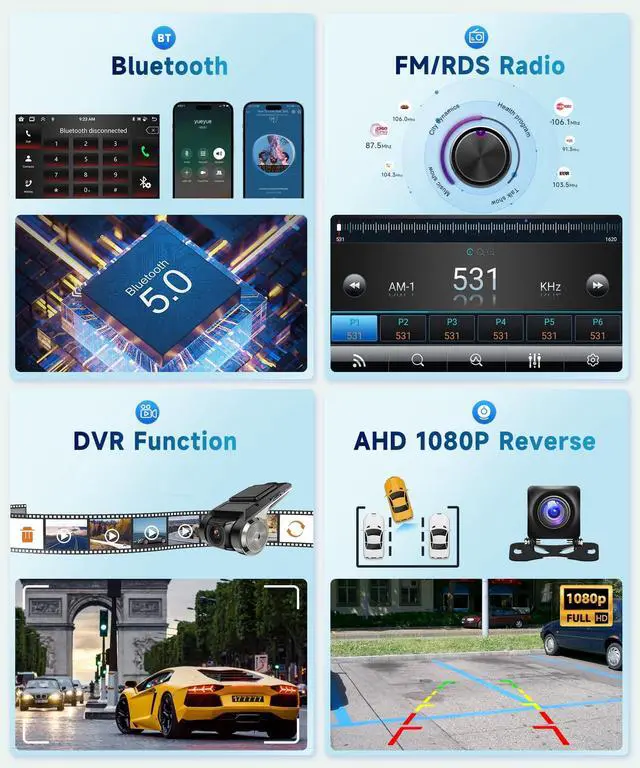 Alt view image 6 of 7 - 8 CORE 6G+128G Car Stereo Radio for Honda Civic 2006-2011 with Wireless CarPlay Android Auto, 10.1 Inch 1280 * 720P IPS Touch Screen Head Unit Android 13 GPS WiFi Bluetooth 32-Band DSP SWC HD Camera