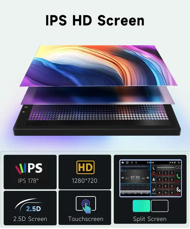 Alt view image 7 of 7 - 8 CORE 6G+128G Car Stereo Radio for Honda Civic 2006-2011 with Wireless CarPlay Android Auto, 10.1 Inch 1280 * 720P IPS Touch Screen Head Unit Android 13 GPS WiFi Bluetooth 32-Band DSP SWC HD Camera